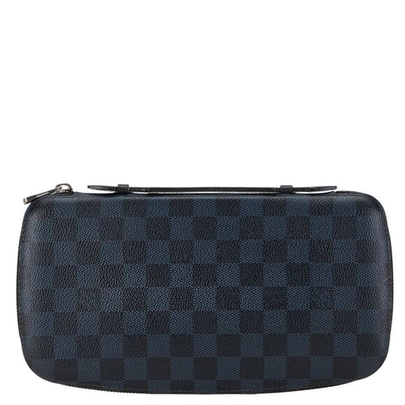 LOUIS VUITTON Navy Damier Leather Wallet - Picture 1 of 8